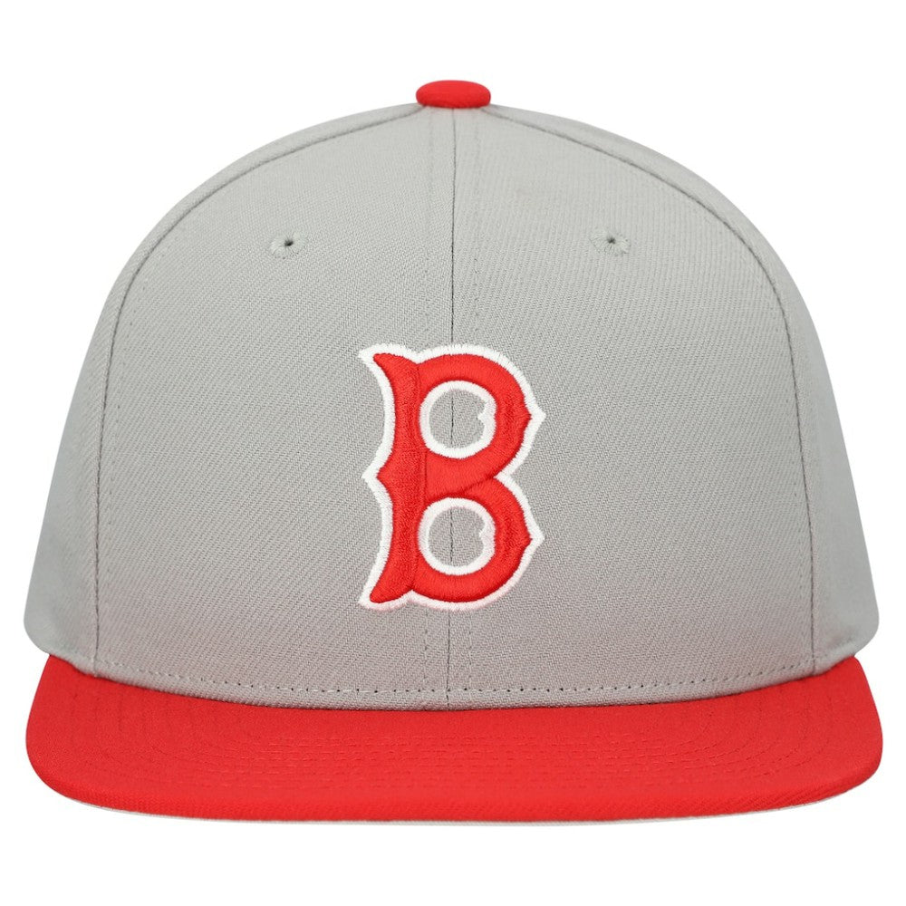 Gray Boston Red Sox Mitchell & Ness Cooperstown Collection Basic Flip Snapback Hat