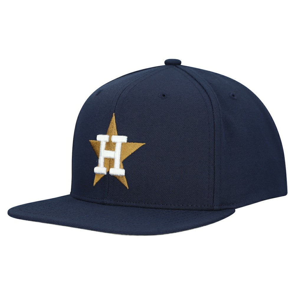Navy Houston Astros Mitchell & Ness Cooperstown Collection Basic Flip Snapback Hat
