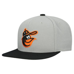 Gray Baltimore Orioles Mitchell & Ness Cooperstown Collection Basic Flip Snapback Hat