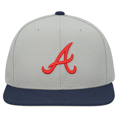 Gray Atlanta Braves Mitchell & Ness Basic Flip Snapback Hat