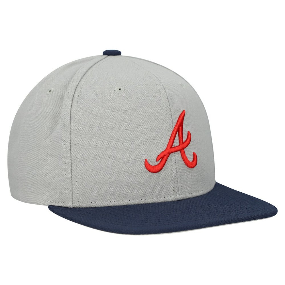 Gray Atlanta Braves Mitchell & Ness Basic Flip Snapback Hat