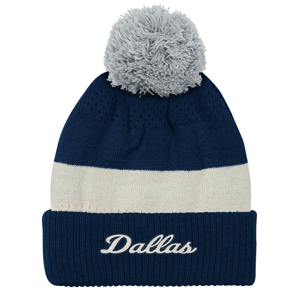 Outerstuff Youth Modern Fan Cuffed Knit Hat with Pom - Dallas Cowboys Hats