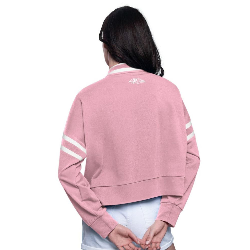 Starter Women's Power Play Cropped Pullover Sweatshirt - Baltimore Ravens Pullover