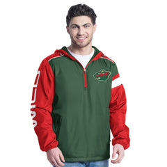 NHL Minnesota Wild G-III Sports by Carl Banks Lateral Half-Zip Hoodie Jacket