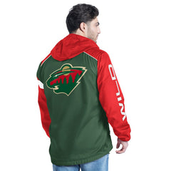 NHL Minnesota Wild G-III Sports by Carl Banks Lateral Half-Zip Hoodie Jacket