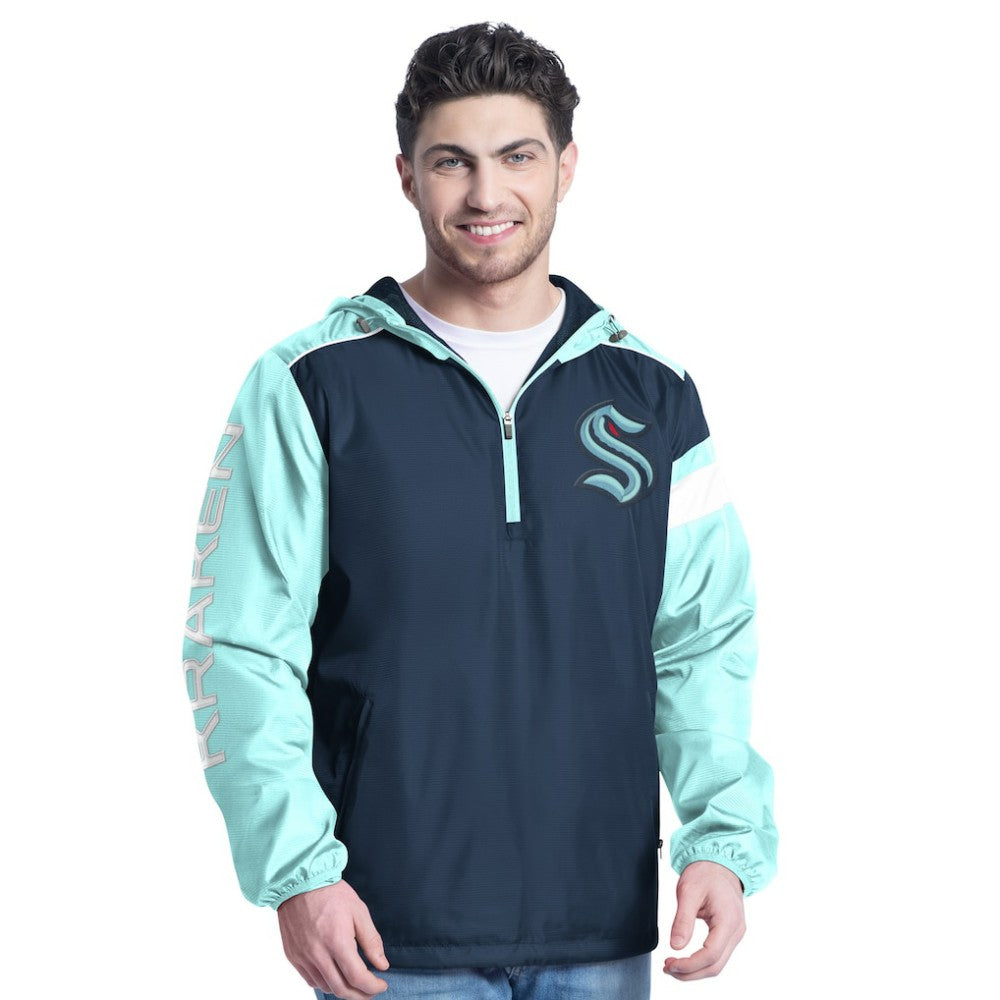 NHL Seattle Kraken G-III Sports by Carl Banks Lateral Half-Zip Hoodie Jacket