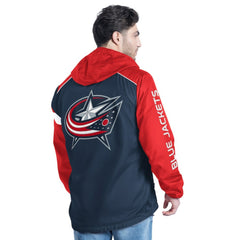 NHL Columbus Blue Jackets G-III Sports by Carl Banks Lateral Half-Zip Hoodie Jacket