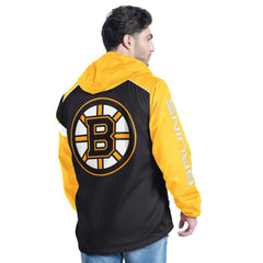 NHL Boston Bruins G-III Sports by Carl Banks Lateral Half-Zip Hoodie Jacket