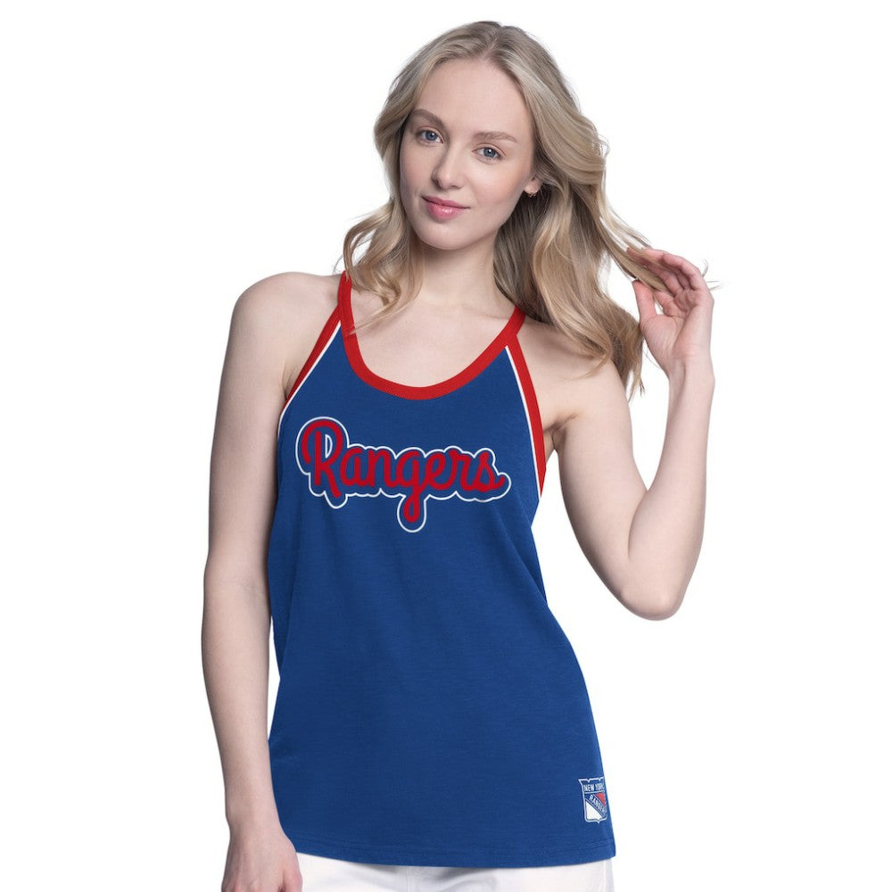 NHL New York Rangers G-III 4Her by Carl Banks Women's Curveball Racerback Scoop Neck Slub Tank Top