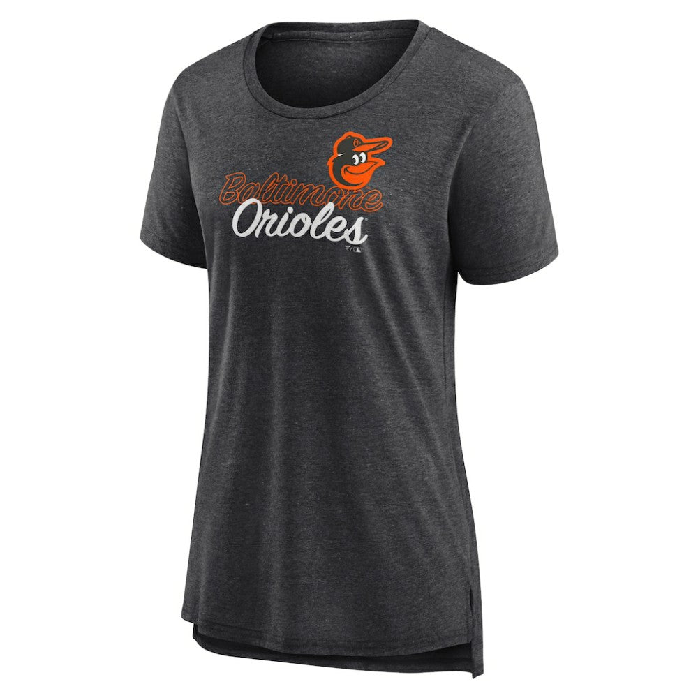 Gray Baltimore Orioles Women's Practice Time Tri-Blend T-Shirt