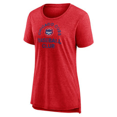 Red Chicago Cubs Women's Selected First Tri-Blend T-Shirt
