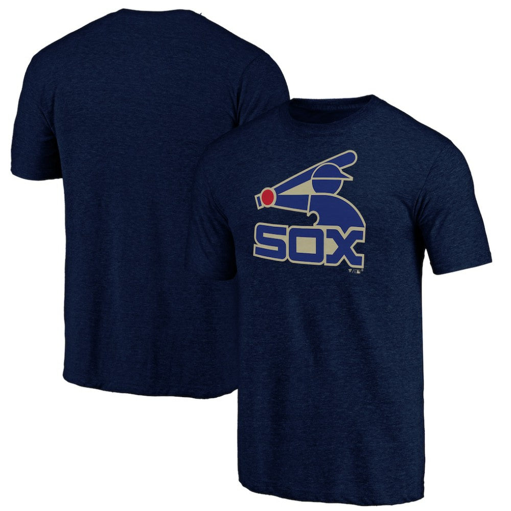 Navy Chicago White Sox Cooperstown Official Logo Tri-Blend T-Shirt