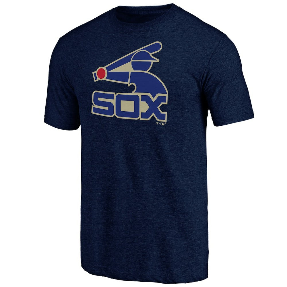 Navy Chicago White Sox Cooperstown Official Logo Tri-Blend T-Shirt