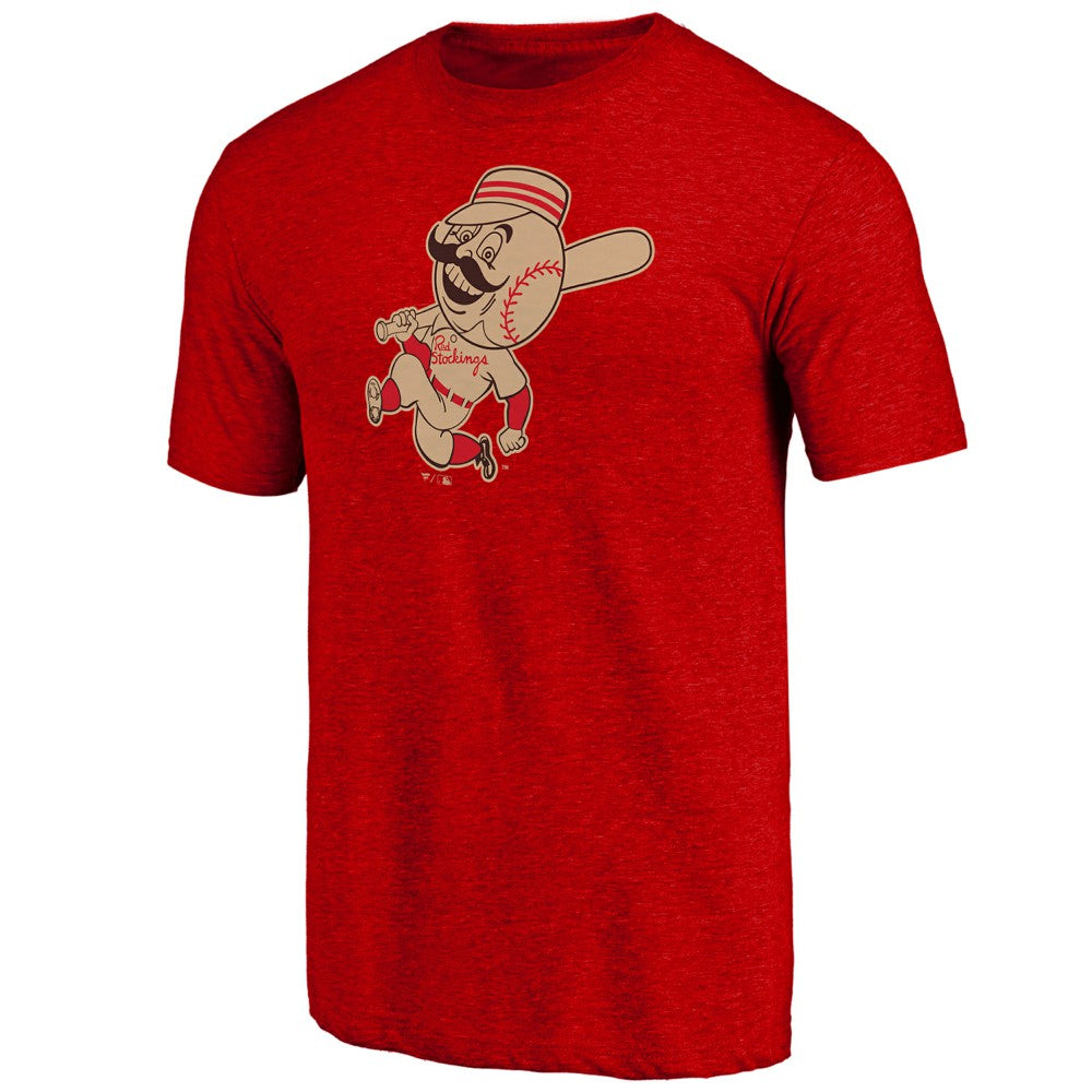 Red Cincinnati Reds Cooperstown Official Logo Tri-Blend T-Shirt