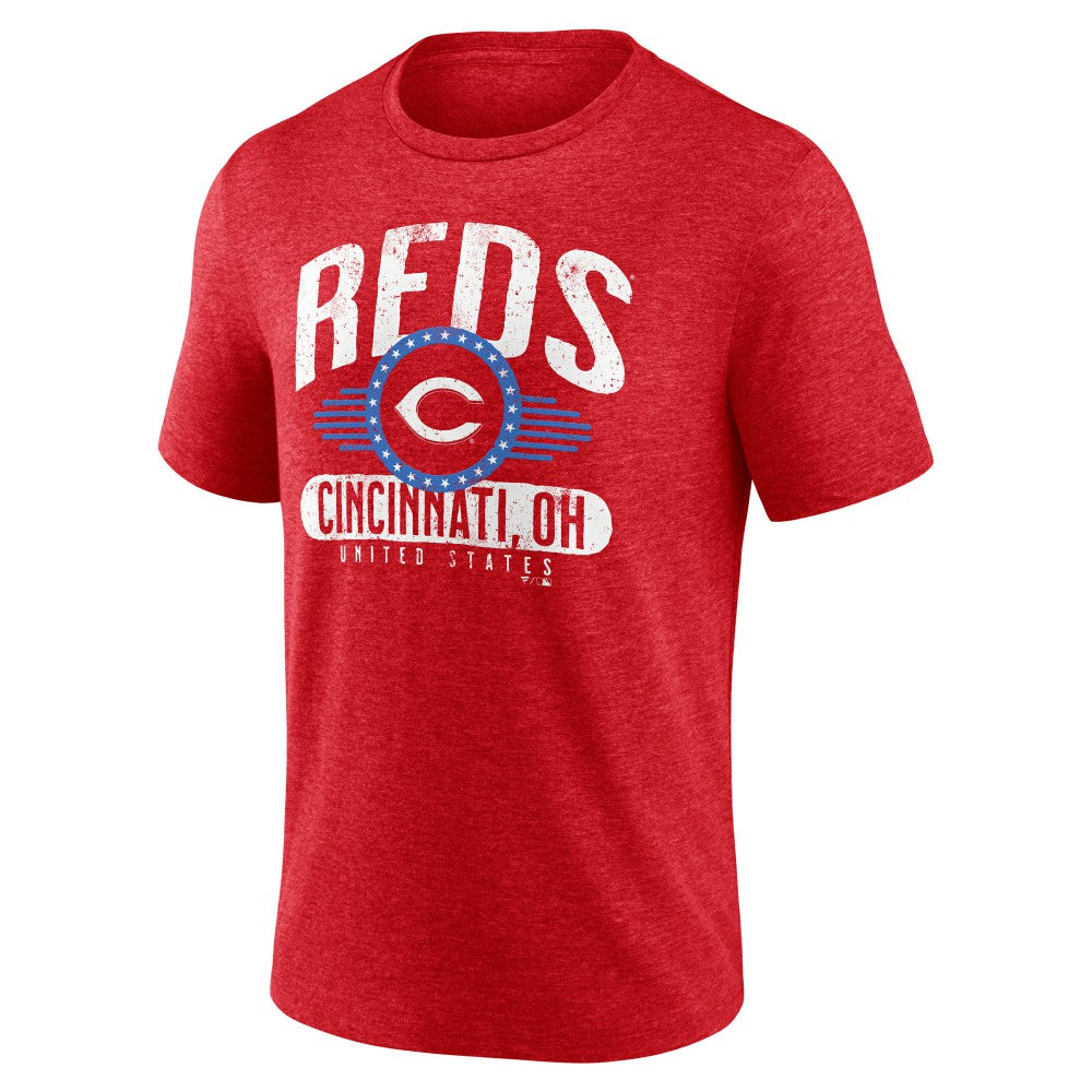 Red Cincinnati Reds Badge of Honor Tri-Blend T-Shirt