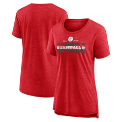 Red Cincinnati Reds Women's Power Swing Tri-Blend T-Shirt
