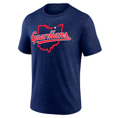 Navy Cleveland Guardians State Guard Tri-Blend T-Shirt
