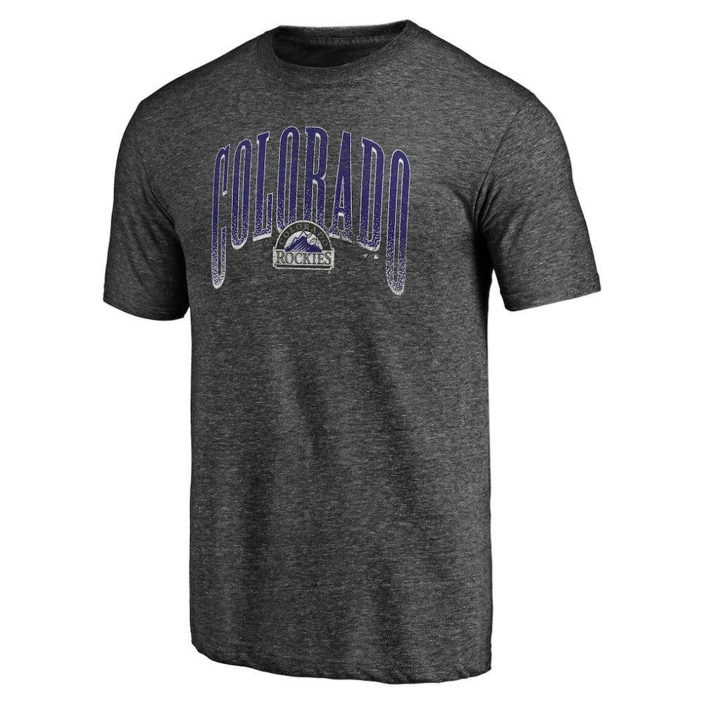 Charcoal Colorado Rockies Line Corps Tri-Blend T-Shirt