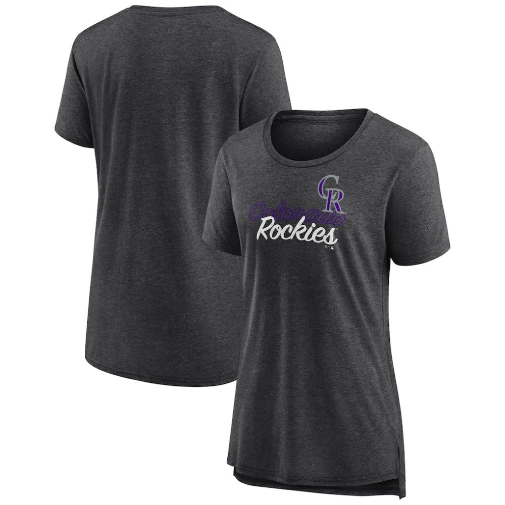 Gray Colorado Rockies Women's Practice Time Tri-Blend T-Shirt