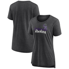Gray Colorado Rockies Women's Practice Time Tri-Blend T-Shirt