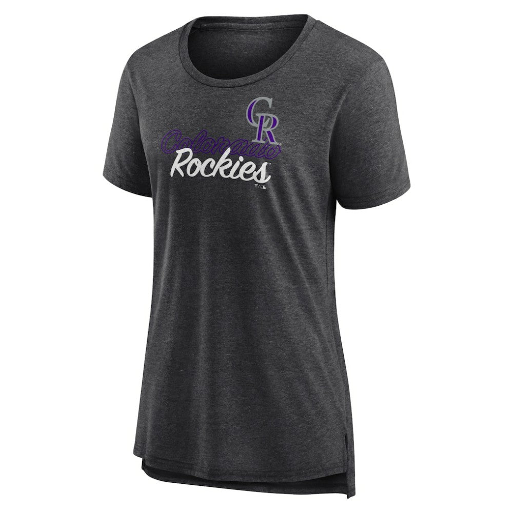 Gray Colorado Rockies Women's Practice Time Tri-Blend T-Shirt