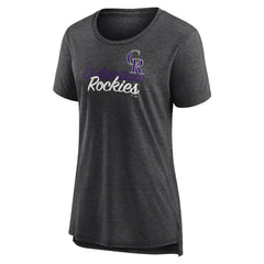 Gray Colorado Rockies Women's Practice Time Tri-Blend T-Shirt