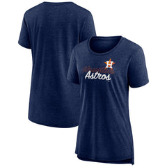 Navy Houston Astros Women's Practice Time Tri-Blend T-Shirt