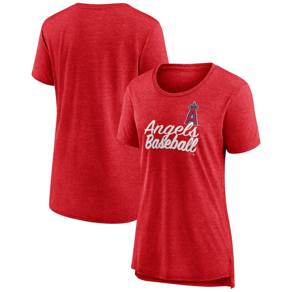 Red Los Angeles Angels Women's Practice Time Tri-Blend T-Shirt