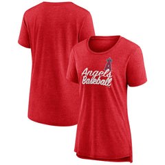Red Los Angeles Angels Women's Practice Time Tri-Blend T-Shirt
