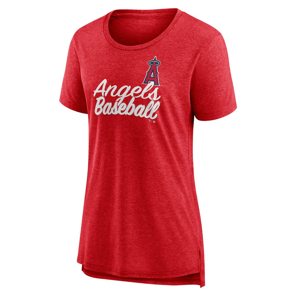 Red Los Angeles Angels Women's Practice Time Tri-Blend T-Shirt