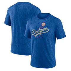 Royal Los Angeles Dodgers Cooperstown Series Sweep Tri-Blend T-Shirt