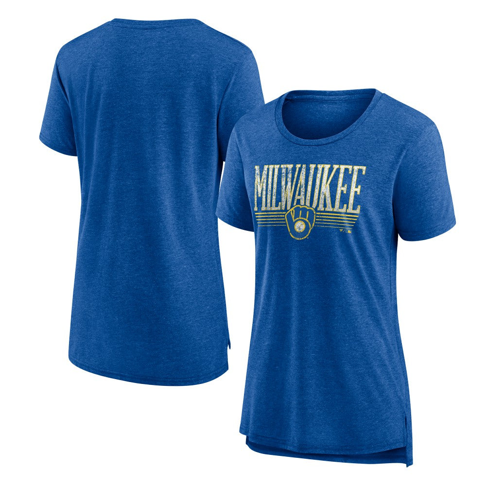 Royal Milwaukee Brewers Women's Toppler Tri-Blend T-Shirt