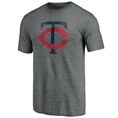 Heather Gray Minnesota Twins Weathered Official Logo Tri-Blend T-Shirt