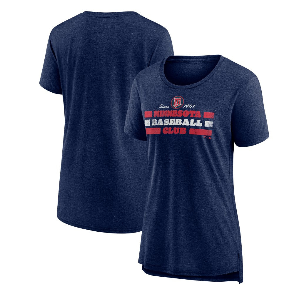 Navy Minnesota Twins Women's Power Swing Tri-Blend T-Shirt