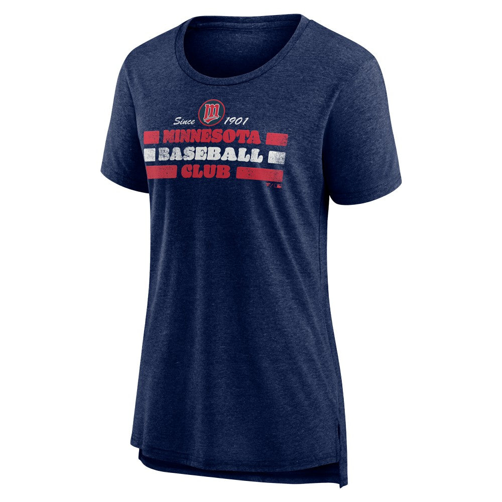 Navy Minnesota Twins Women's Power Swing Tri-Blend T-Shirt