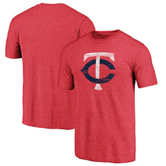 Red Minnesota Twins Weathered Official Logo Tri-Blend T-Shirt