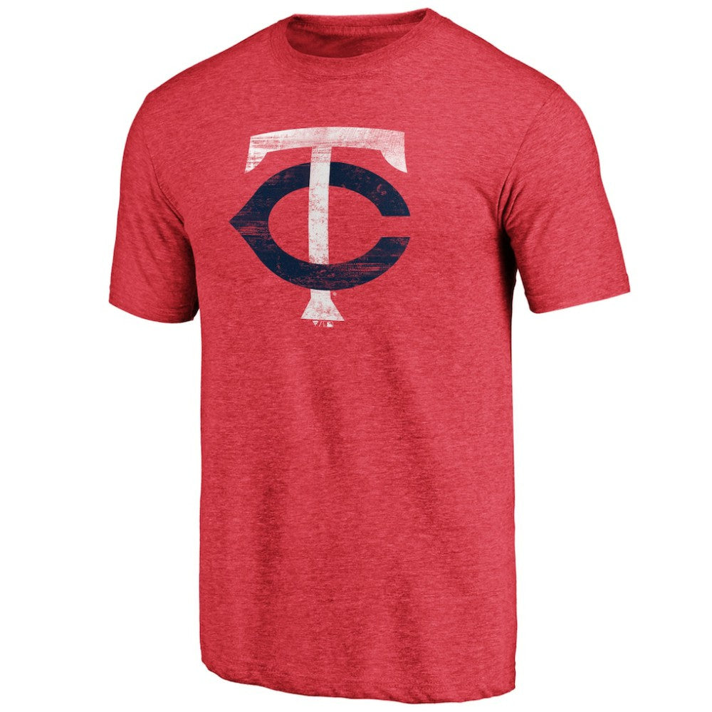 Red Minnesota Twins Weathered Official Logo Tri-Blend T-Shirt