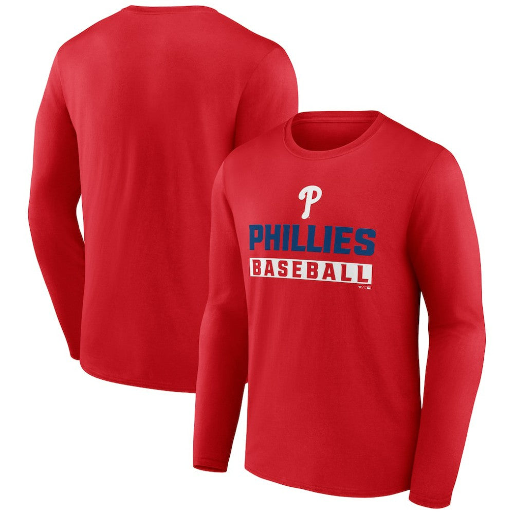 Red Philadelphia Phillies Let's Go Long Sleeve T-Shirt