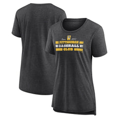 Gray Pittsburgh Pirates Women's Power Swing Tri-Blend T-Shirt