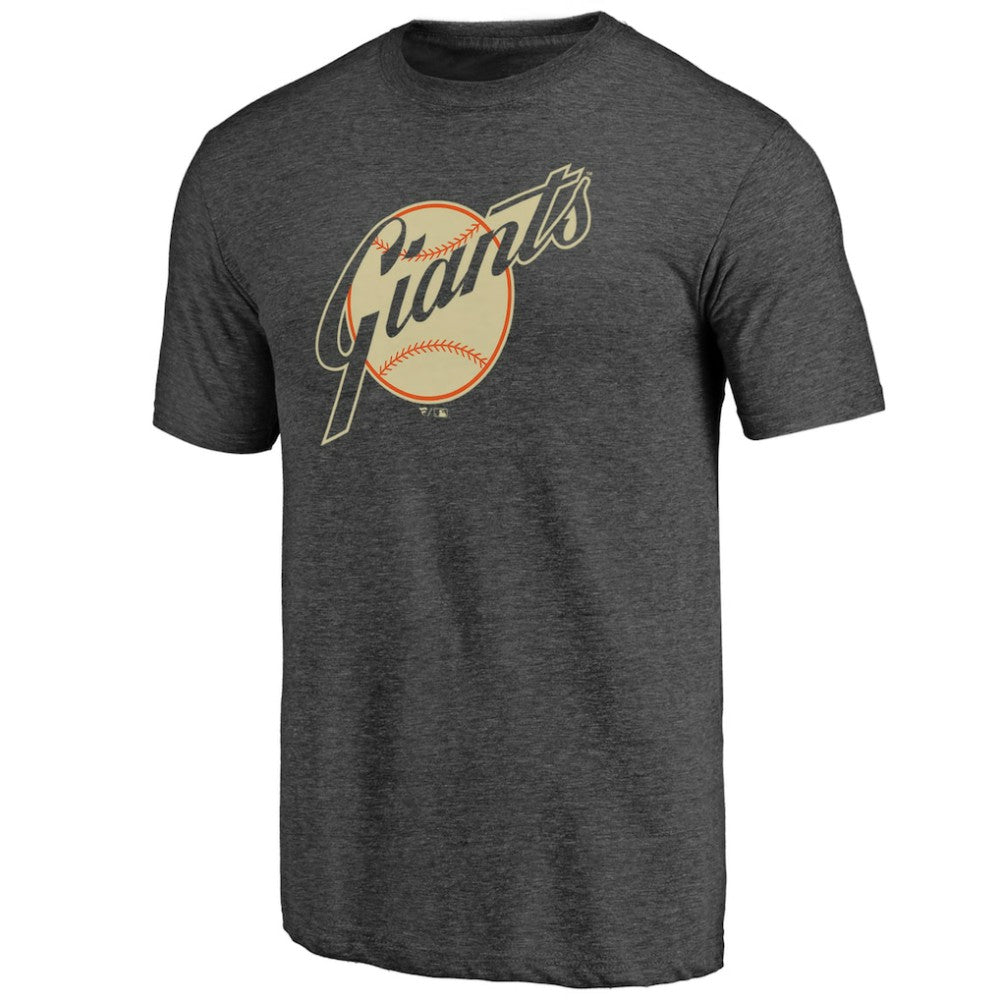 Charcoal San Francisco Giants Cooperstown Official Logo Tri-Blend T-Shirt