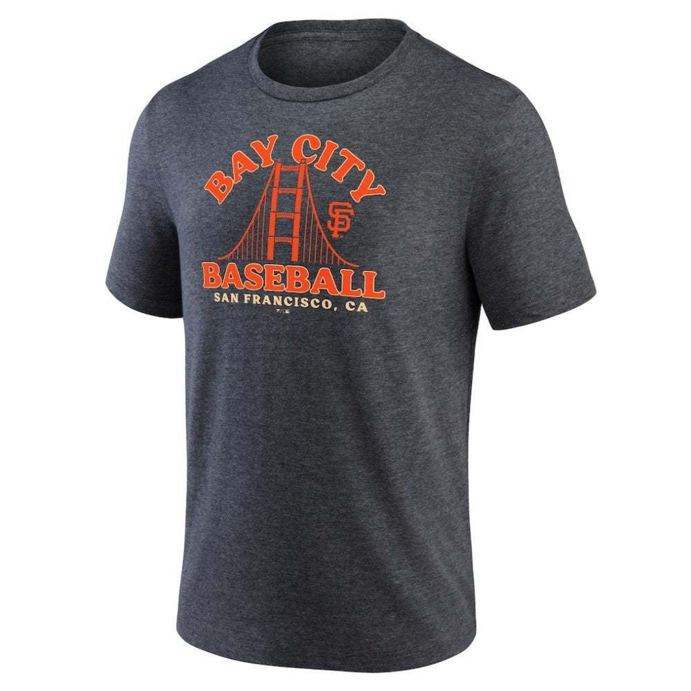 Charcoal San Francisco Giants Bay City Baseball Tri-Blend T-Shirt
