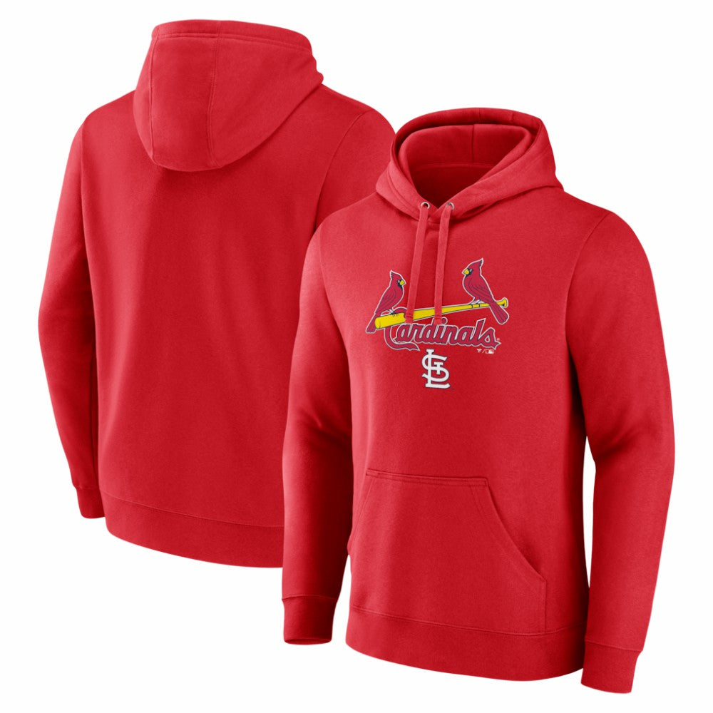 Red St. Louis Cardinals Team Lockup Pullover Hoodie