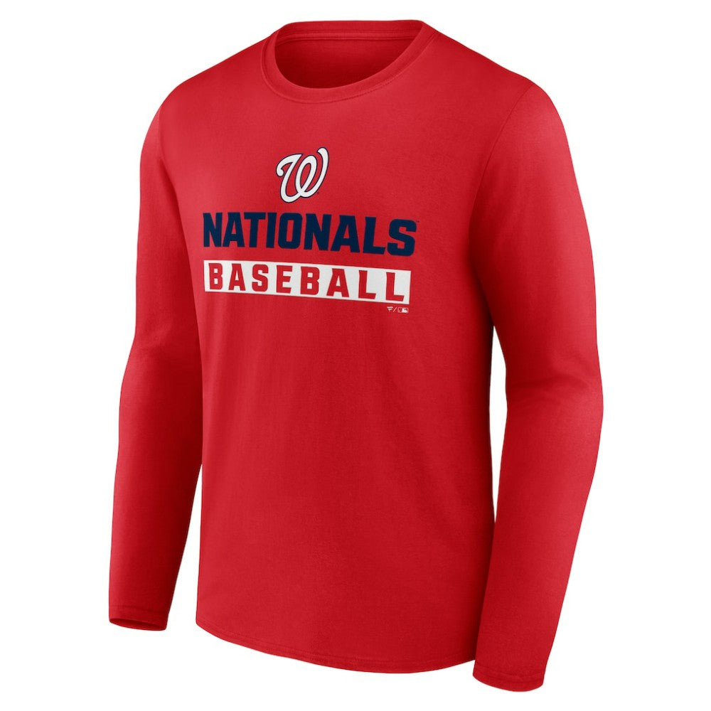 Red Washington Nationals Let's Go Long Sleeve T-Shirt