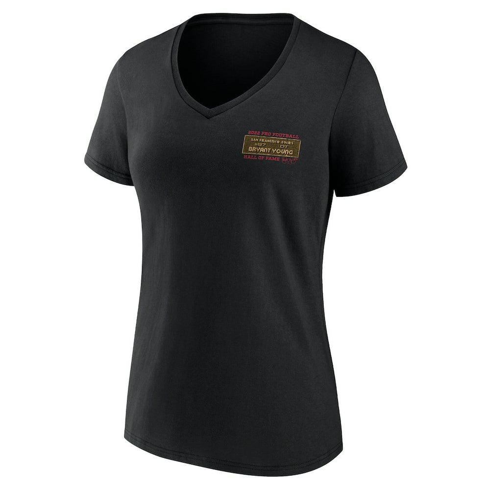 Bryant Young  Women's Hall of Fame V-Neck T-Shirt - San Francisco 49ers T-shirts