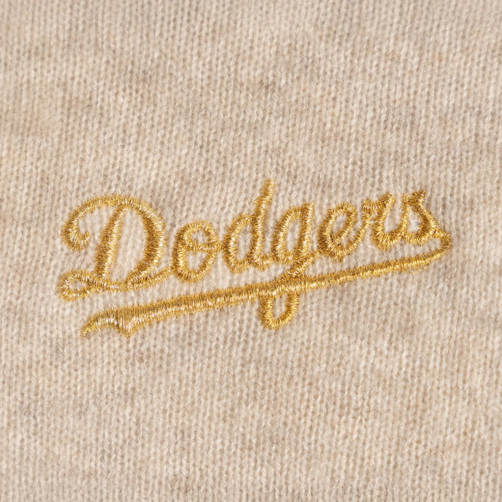 Natural Los Angeles Dodgers Lusso Women's Beatriz Cashmere Pullover Hoodie