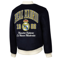 Real Madrid Sport Design Sweden Free Kick Wool Varsity Jacket