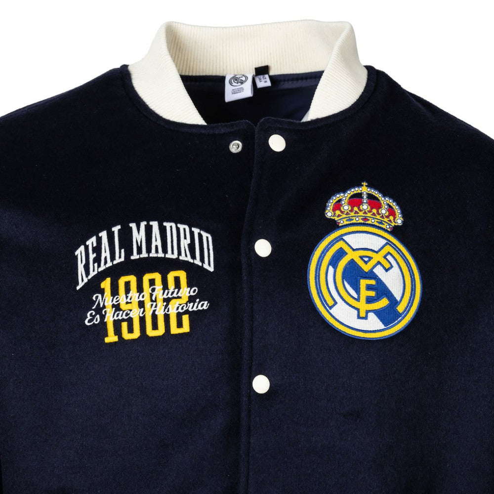 Real Madrid Sport Design Sweden Free Kick Wool Varsity Jacket