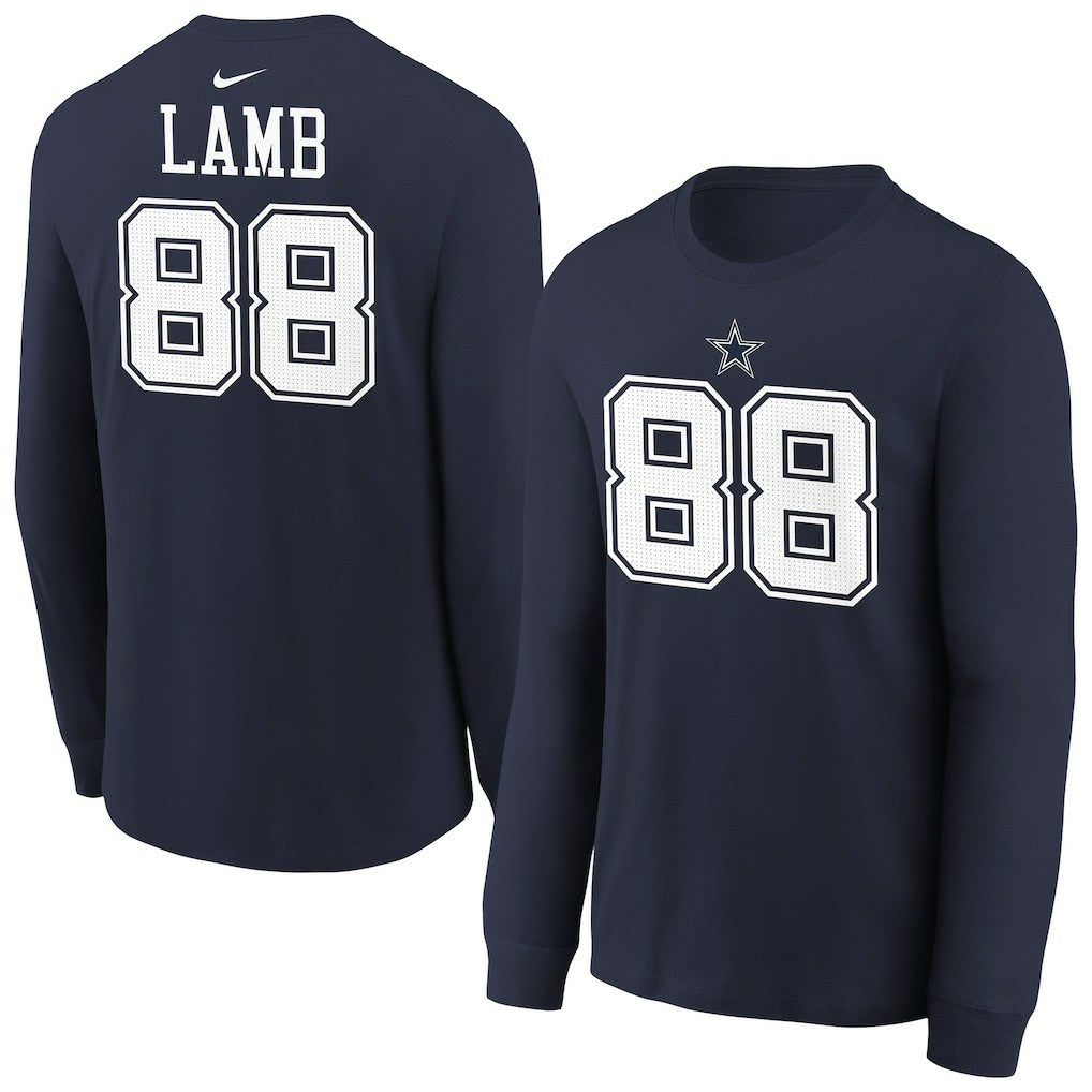 CeeDee Lamb  Youth Player Name & Number Long Sleeve T-Shirt - Dallas Cowboys T-shirts