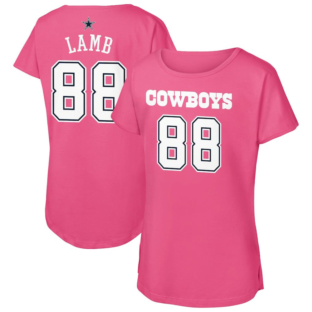 CeeDee Lamb  Girls Youth Player Name & Number T-Shirt - Dallas Cowboys T-shirts