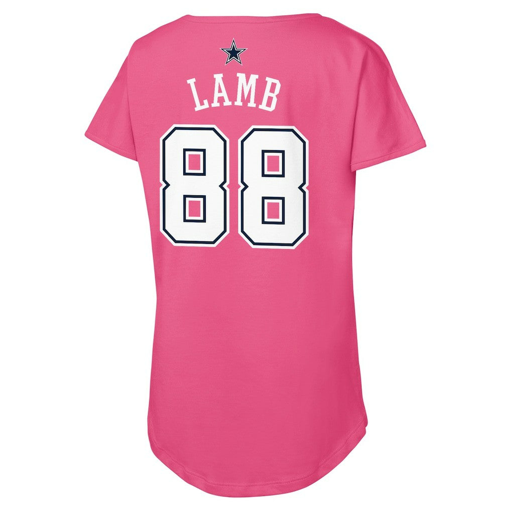 CeeDee Lamb  Girls Youth Player Name & Number T-Shirt - Dallas Cowboys T-shirts